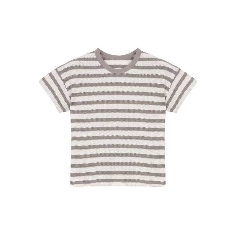 Waffle Stripe Top-Grey