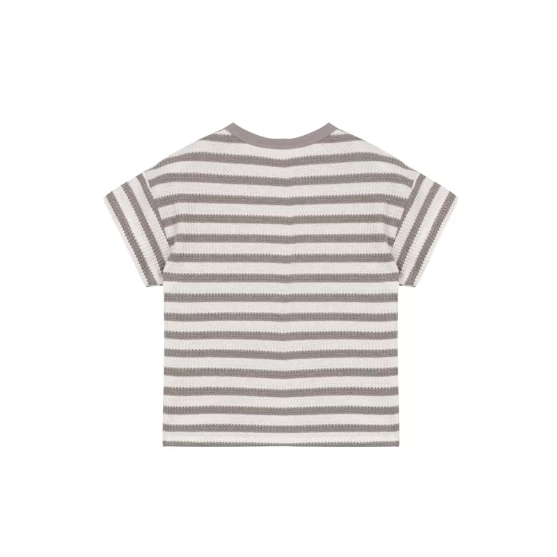 Waffle Stripe Top-Grey