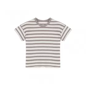 Waffle Stripe Top-Grey