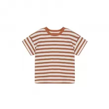 Waffle Stripe Top-Orange