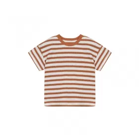 Waffle Stripe Top-Orange