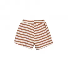 Waffle Stripe Shorts-Orange