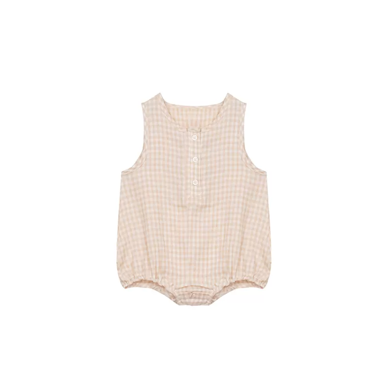 Gingham Muslin Romper