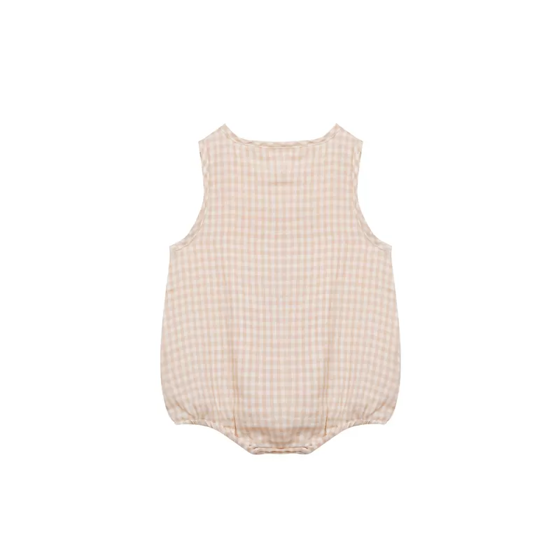 Gingham Muslin Romper