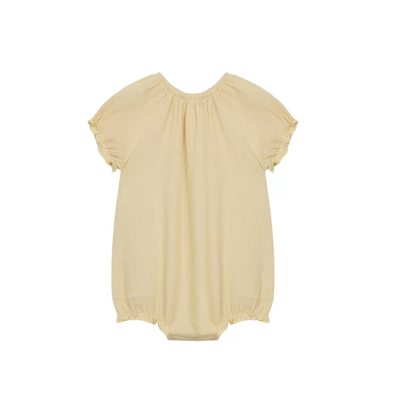 Double Gauze Rompers-Cream