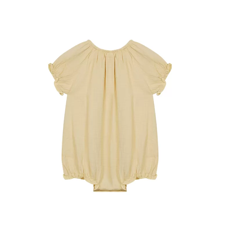 Double Gauze Rompers-Cream