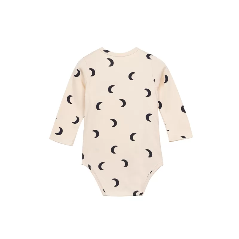 Printed Longsleeve Bodysuit-Moon