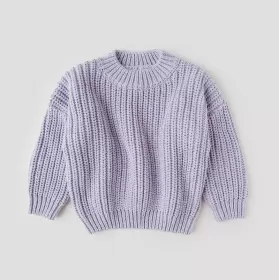 Speckled Cotton Sweater-Taro Purple