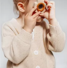 Speckled Cotton Cardigan-Apricot