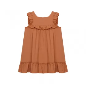 Double Gauze Dress-Orange