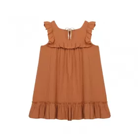 Double Gauze Dress-Orange