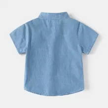 Denim shirt-short sleeves